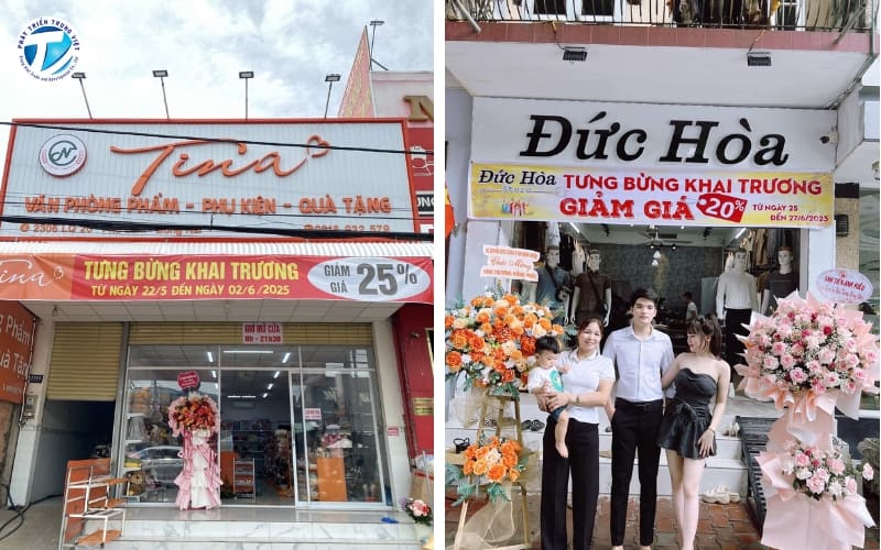 Băng rôn khai trương cho shop thời trang